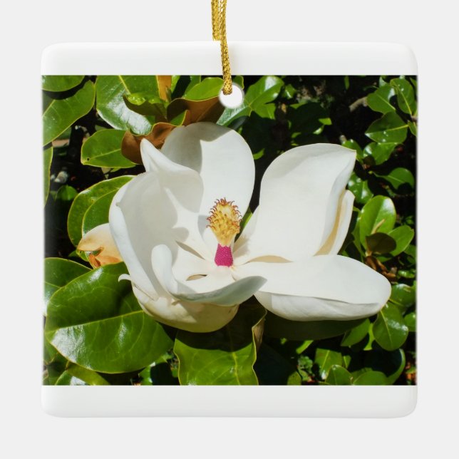 Magnolia-Blume Keramikornament (Vorderseite)