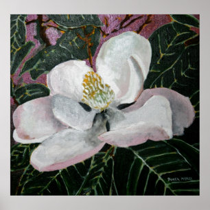 Magnolia Blume Malerei Acrylwand Poster