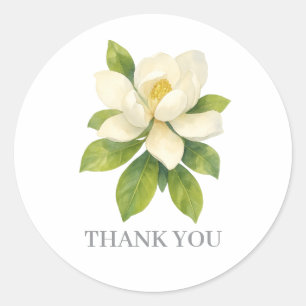 Magnolia Blume Malerei Danke Runder Aufkleber