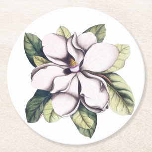Magnolia-Blume Runder Pappuntersetzer