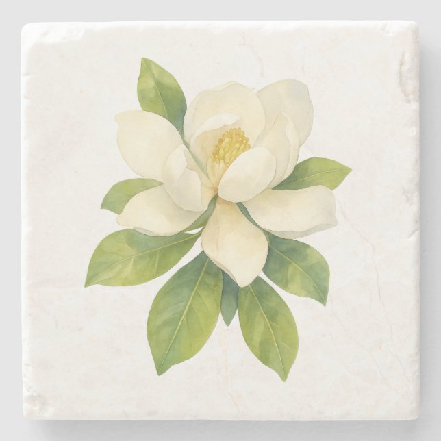 Magnolia-Blume Steinuntersetzer (Vorderseite)