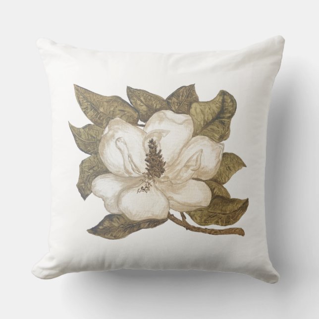 Magnolia Blume Throw Kissen (Vorderseite)