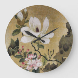 Magnolia Blume und Butterfly Ming Dynsty Große Wanduhr