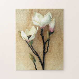 Magnolia-Blume zu Parchment Moderne Fotografie Puzzle