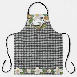 Magnolia Blumenfarm Schwarz-weiß Küche Name Schürze