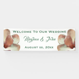 Magnolia Blush - Hochzeitsbanner - 2,5' x 8' Banner
