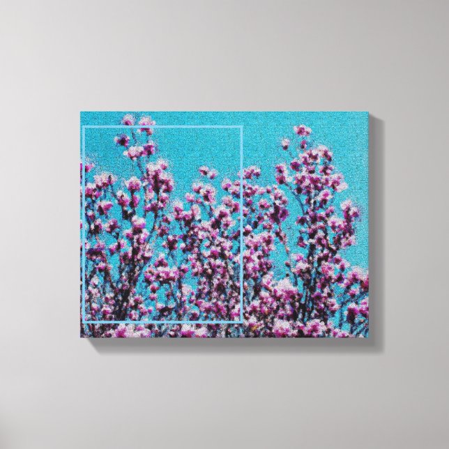 Magnolia Blüten Blauer Himmel Ihr eigenes Foto Leinwanddruck (Vorderseite)