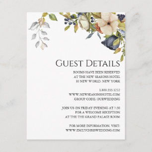 Magnolia-Blüten   Eleganter Violet Blumengrün Begleitkarte