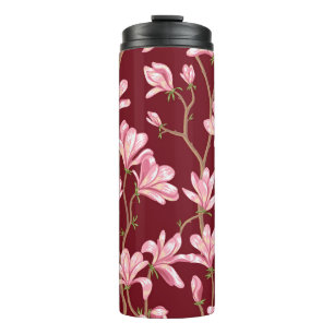 Magnolia Branches: Blühende Vintage Illustration. Thermosbecher