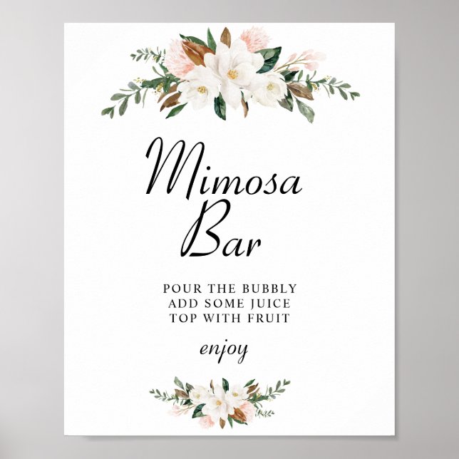 Magnolia Brautparty mimosa Bar Poster (Vorne)