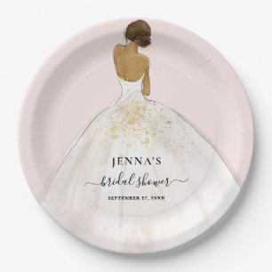 Magnolia Bride Brautparty Papierplatte Pappteller