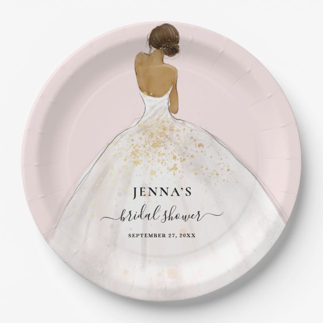 Magnolia Bride Brautparty Papierplatte Pappteller (Vorderseite)
