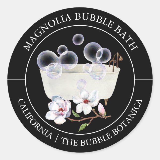 Magnolia Bubble Bath Runder Aufkleber (Vorderseite)