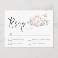 Magnolia Butterfly Wasserfarben Script Wedding RSV