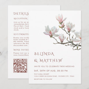 Magnolia Casual All-In-One Hochzeitseinladung Einladung