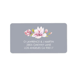 Magnolia Charm Floral Watercolor Adressaufkleber