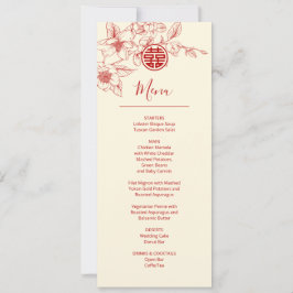 Magnolia Chinese Wedding Menu Card Einladung