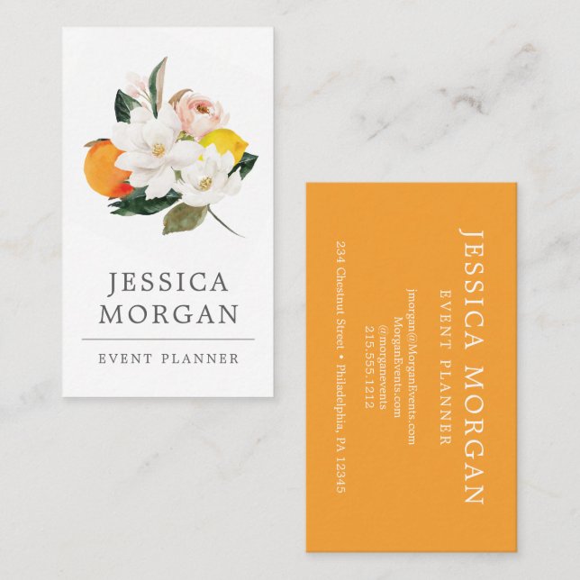 Magnolia Citrus Business Cards Visitenkarte (Vorne/Hinten)