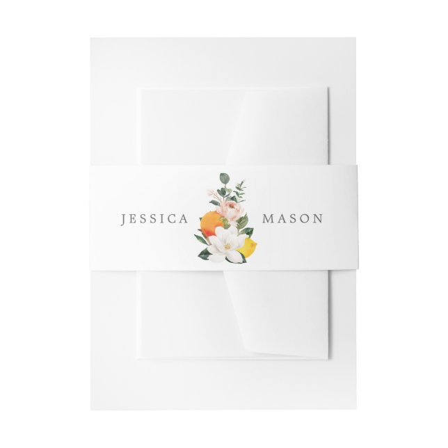 Magnolia Citrus Hochzeitseinladung Belly Bands Einladungsbanderole (Vorderseite Beispiel)