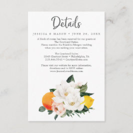 Magnolia Citrus Wedding Details Card Einladung