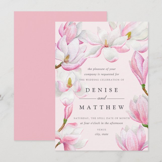 Magnolia Collection Einladung (Vorne/Hinten)
