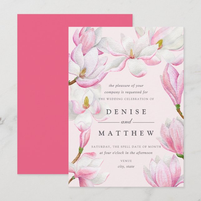 Magnolia Collection Einladung (Vorne/Hinten)