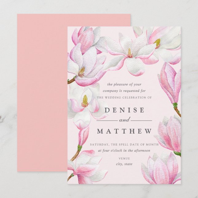 Magnolia Collection Einladung (Vorne/Hinten)