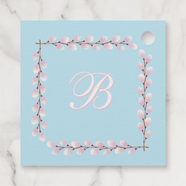 Magnolia Collection Spun Sugar Blue Hintergrund Fa Geschenkanhänger (Rückseite)