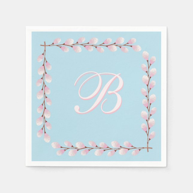 Magnolia Collection Spun Sugar Blue Hintergrund Serviette (Vorderseite)