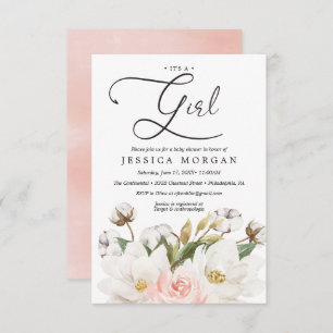 Magnolia Cotton Baby Shower Einladungskarte Einladung