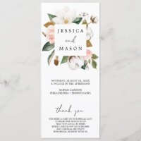 Magnolia Cotton Unplugged Zeremony Wedding Program