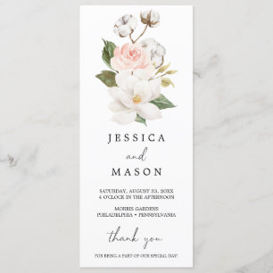 Magnolia Cotton Wedding Program Programm