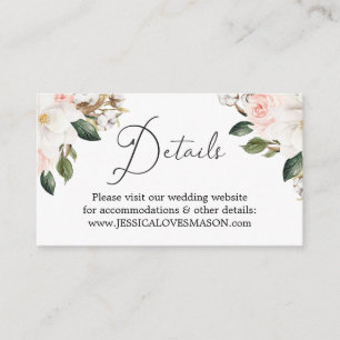Magnolia Cotton Wedding Website Beilage Karte