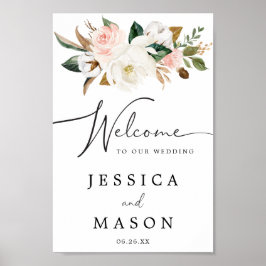 Magnolia Cotton Wedding Willkommenszeichen Poster