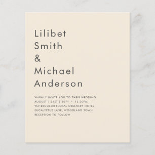 Magnolia Cream Modern Wedding Typografy Flyer
