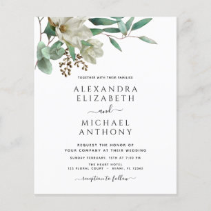 Magnolia Eucalyptus Foto Elegante Hochzeit Flyer