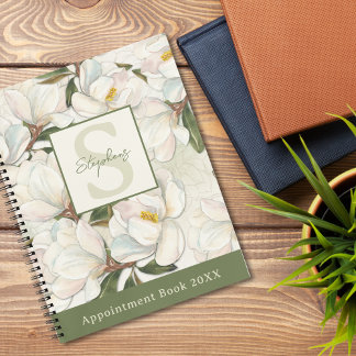 Magnolia Floral Monogram Notebook Notizbuch