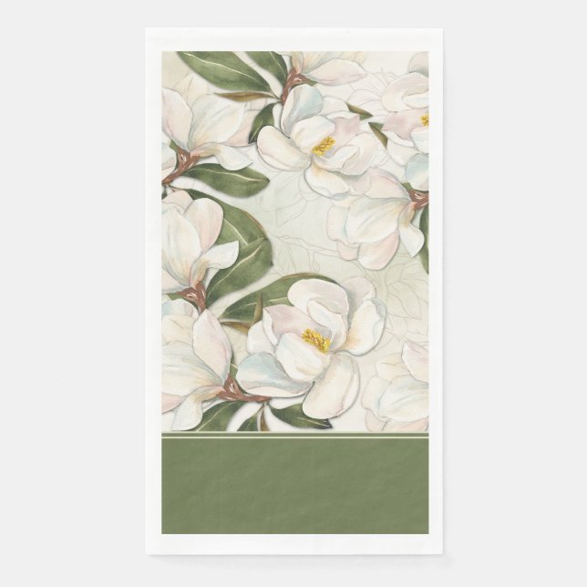 Magnolia Floral Paper Handtuch Serviette (Vorderseite)