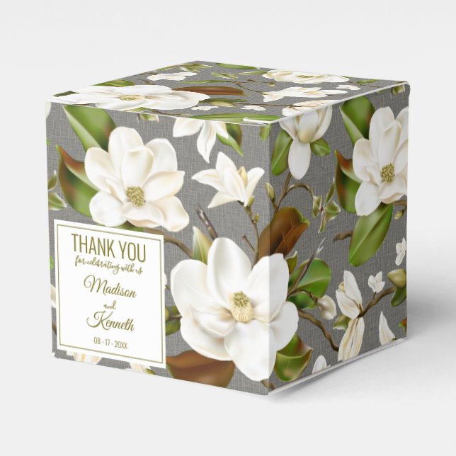 Magnolia Floral Wedding Geschenkschachtel (Vorderseite)