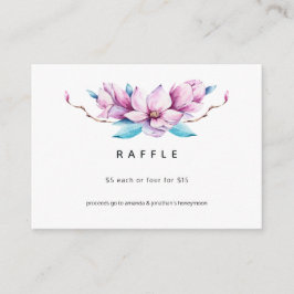 Magnolia Floral Wedding Raffle Begleitkarte