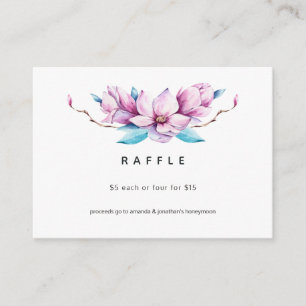 Magnolia Floral Wedding Raffle Begleitkarte