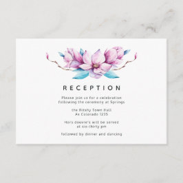 Magnolia Floral Wedding Reception Begleitkarte