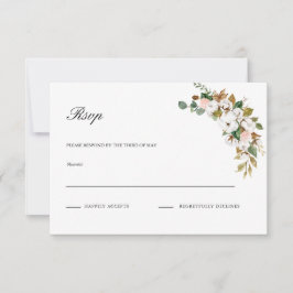 Magnolia Floral Wedding RSVP Karte