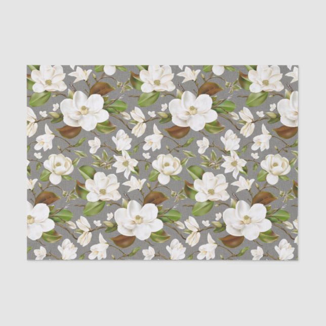 Magnolia Floral Wedding Seidenpapier (Vorderseite)