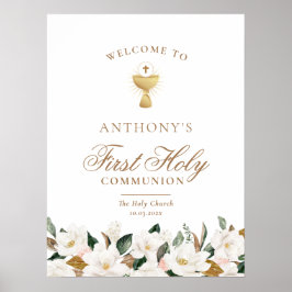 Magnolia florale erste heilige Kommune Willkommens Poster