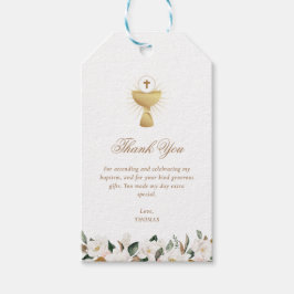 Magnolia florale Taufe danke Geschenkanhänger