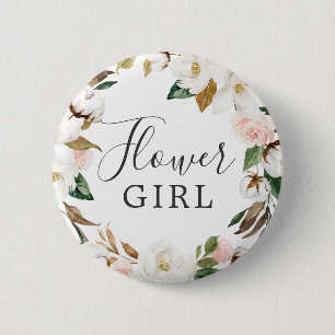 Magnolia Flower Brautparty Button