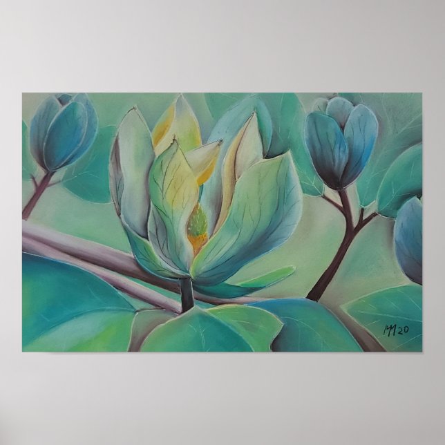 Magnolia Flower Wall Art | Botanical Poster | Soft (Vorne)