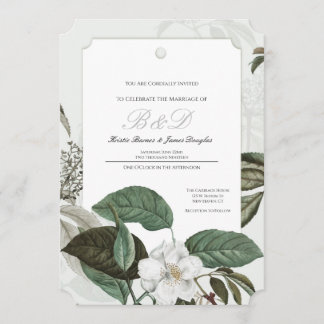 Magnolia Garden Arched Edge Wedding Einladung