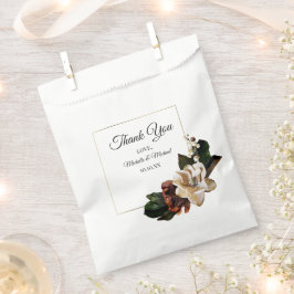 Magnolia Gold und Black Floral Vielen Dank Geschenktütchen